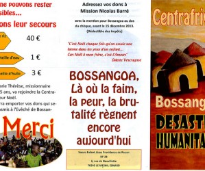 Courrier de Soeur Anne-Marie José en Centrafrique